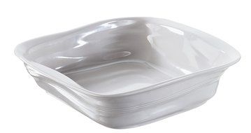 Revol 646288 Froisses Crumple Square Dish, 9.75 by 9.80-Inch, Taupe