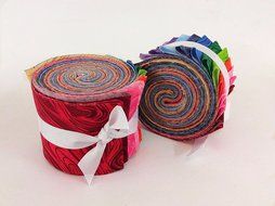 2.5 inch Rainbow swirl Jelly Roll 100% cotton fabric quilting strips