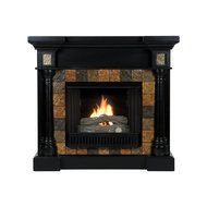 SEI Carrington Convertible Gel Fuel Fireplace, Slate/ Black