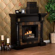 SEI Carrington Convertible Gel Fuel Fireplace, Slate/ Black N2