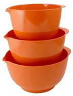 Hutzler Melamine Mixing Bowl Set: 2, 3 and 4 Liters/quarts, Red N4