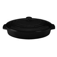 Le Creuset Stoneware Covered Oval Casserole, 3-3/4-Quart, White N7