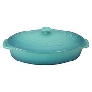 Le Creuset Stoneware Covered Oval Casserole, 3-3/4-Quart, White N8