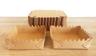 Omin Mini Kraft Disposable Square Paper Baking Loaf Pans Size 3 x 3 x 1 Inch Pack of 100 N4