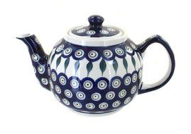 Polish Pottery Peacock Medium Teapot