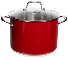 KitchenAid KCS60LCER Stainless Steel 6.0-Quart Low Casserole with Lid Cookware - Empire Red N3