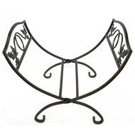 Amagabeli Fire Wood Log Holder Leaf Design Fireplace Firewood Rack , Black , Metal N3