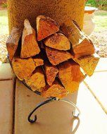 Amagabeli Fire Wood Log Holder Leaf Design Fireplace Firewood Rack , Black , Metal N4