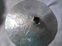 Vintage Hammered Aluminum Round Tulip Casserole Carrier 1 Qt N2