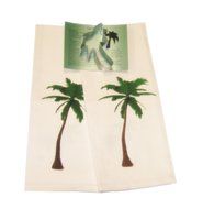 Palm Trees Cotton Dish Towels with Cookie Cutter and Recipe Kitchen Set (4 Items) N2