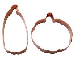 Pair of Little Halloween Jack O Lantern Pumpkin Copper Cookie Cutters