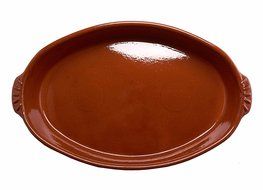 Costa del Sol Handmade Ceramic Baking Dish with Textured Handle, Rust
