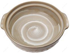 M.V. Trading JPCP14MF Japanese Eathern Casserole Donabe Hot Pot, 3-Quarts (11-Cups), 12-Inches, Mishima Flower N2