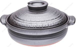 M.V. Trading JPCP14MF Japanese Eathern Casserole Donabe Hot Pot, 3-Quarts (11-Cups), 12-Inches, Mishima Flower N4