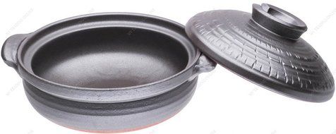 M.V. Trading JPCP14MF Japanese Eathern Casserole Donabe Hot Pot, 3-Quarts (11-Cups), 12-Inches, Mishima Flower N5