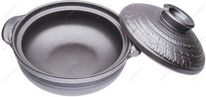 M.V. Trading JPCP14MF Japanese Eathern Casserole Donabe Hot Pot, 3-Quarts (11-Cups), 12-Inches, Mishima Flower N6