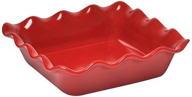 Emile Henry Burgundy Ruffled Square Baker