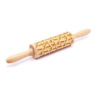 Cat Rolling Pin Yummy Sam Baking Pin Rod Laser Engraved Wood with Cat Design 13.4 inches Embossed Hardwood Cylinder...