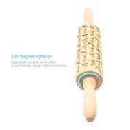 Cat Rolling Pin Yummy Sam Baking Pin Rod Laser Engraved Wood with Cat Design 13.4 inches Embossed Hardwood Cylinder... N6