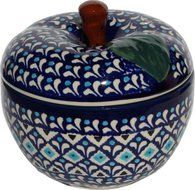 Polish Pottery Apple Baker From Zaklady Ceramiczne Boleslawiec #1425-217a Classic Pattern, Dimensions: Width:...
