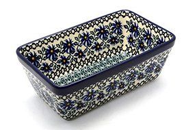 Polish Pottery Baker - Loaf Dish - Blue Chicory