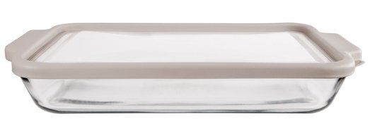 Anchor Hocking 3-Quart Glass Baking Dish with Pepper Grey TrueFit Lid