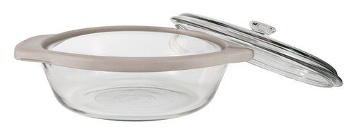 Anchor Hocking 3-Quart Glass Baking Dish with Pepper Grey TrueFit Lid N11