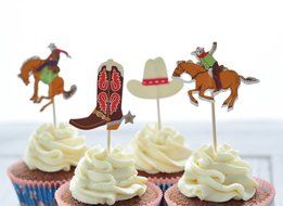 BeBeFun Cupcake Decorative Toppers Cowboys Shape Cupcake Decorating Tools for Party Supplies 24 Pieces in Pack... N2