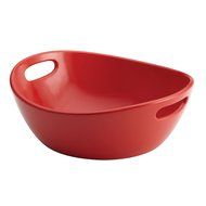 Rachael Ray Serveware 10-Inch Round Stoneware Serving Bowl, Orange N2