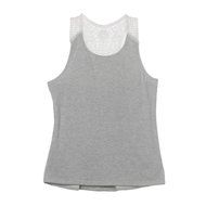 AIMTOPPY Women Summer Lace Vest Top Short Sleeve Blouse Casual Tank Tops T-Shirt (M, Gray) N4