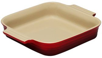 Le Creuset Stoneware 1-1/2-Quart 9-Inch Square Baking Dish, Cherry