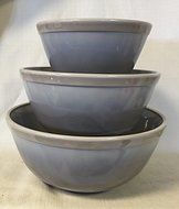 Nesting Mixing Bowl 3 Piece Set Mosser Glass American Made - Smoked Granite