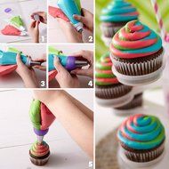 Misula Baking ColorSwirl Tri-Color Coupler Decorating Tool Cake Tools Bakeware Cupcake Fondant Cookie Cutters... N4
