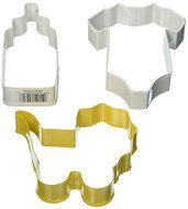 R &amp; M Industries Gift Packed 3 Piece Cookie Cutter Baby Set, Multicolor