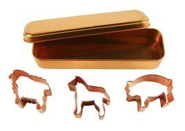 Fox Run Brands 21007 Copper Farm Animal Cookie Cutter Set