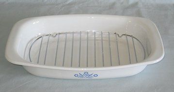 Vintage 1960-1970s Corning Ware " Blue Cornflower " 13 Inch Roaster / Lasagna Baking Pan Dish P-21