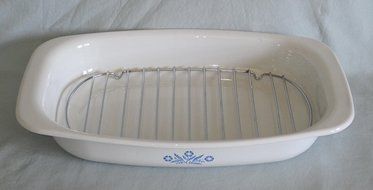 Vintage 1960-1970s Corning Ware " Blue Cornflower " 13 Inch Roaster / Lasagna Baking Pan Dish P-21 N2