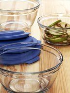 Anchor Hocking 6-Piece Mixing Bowl Set with Blue Lids N3