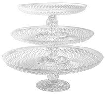 Palais Glassware Elegent 3 in 1 Cupcake or Cake Stand - Mix and Match Use As a One Tier, Two Tier or Three Tier... N4