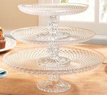 Palais Glassware Elegent 3 in 1 Cupcake or Cake Stand - Mix and Match Use As a One Tier, Two Tier or Three Tier... N5