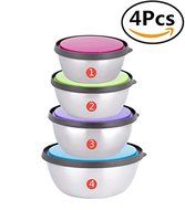 FUNJIA- 4 Pieces Multicolor Mixing Bowls set Stainless Steel Cooking Supplies, Mirror Finish Nesting Bowls, Perfect...