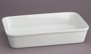 HIC Oblong Rectangular Baking Dish Roasting Lasagna Pan, Fine White Porcelain, 13-Inches x 9-Inches x 2.5-Inches N2