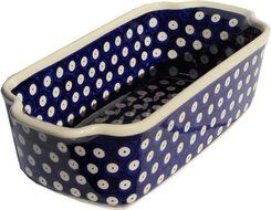 Polish Pottery Loaf Baker with Handles From Zaklady Ceramiczne Boleslawiec #1381-42, Deep: 2.75" Width: 5" Length...