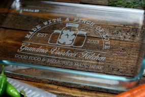 Personalized Engraved Gift for Grandma Or Mom's Casserole Dish with Made with A Pinch of Love Grandma's Kitchen