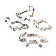 Yatim 4pcs Stainless Steel Dinosaur Shape Cookie Biscuit Fondant Cookie Cutter Mold for Baking Mold