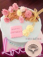 Carnations Flowers Thanksgiving Cookie Cutter Set Cookie Stamp Cake Decorating Cutter for Wedding Baby Shower