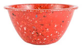 Zak! Designs Confetti Classic Cereal Bowl Durable and BPA-free Melamine, 6", Red