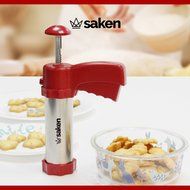 Saken Stainless Steel Cookie Press Gun Set with Plastic Easy-Grip Trigger Handle, Deluxe II Premium Grade Kit,...