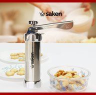 Saken Stainless Steel Cookie Press Gun Set with Plastic Easy-Grip Trigger Handle, Deluxe II Premium Grade Kit,... N5