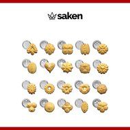 Saken Stainless Steel Cookie Press Gun Set with Plastic Easy-Grip Trigger Handle, Deluxe II Premium Grade Kit,... N7